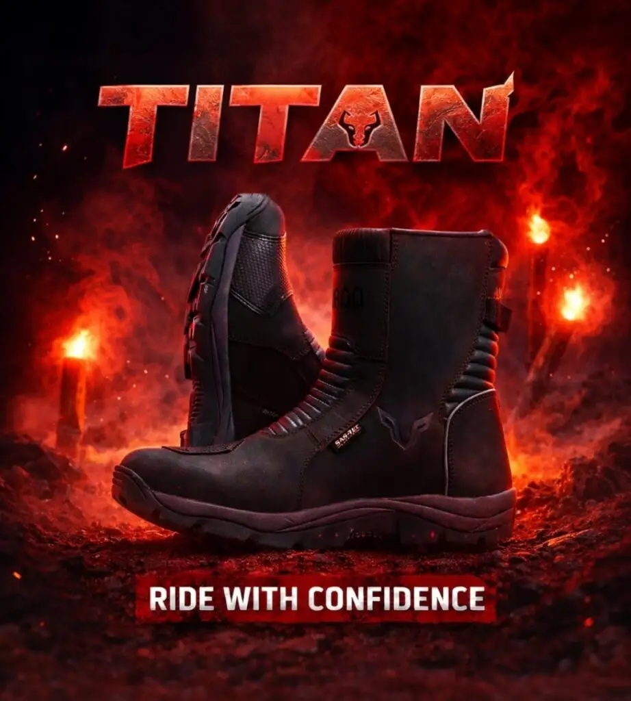 AMAROQ Titan Riding Boots for Men | Waterproof Motorcycle Touring Boots with Ankle, Heel & Shin Protection